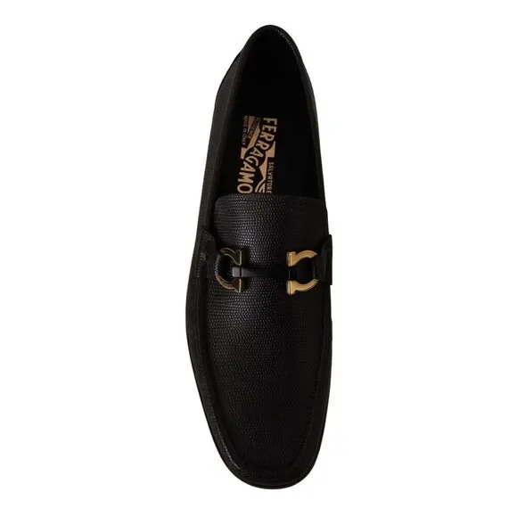 Salvatore Ferragamo Elegant Black Calf Leather Loafers